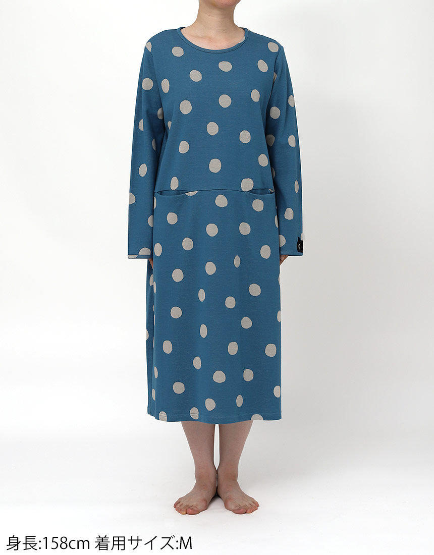 アツコマタノ 【綿100％】袖口の黒猫がデザインポイント チュニック