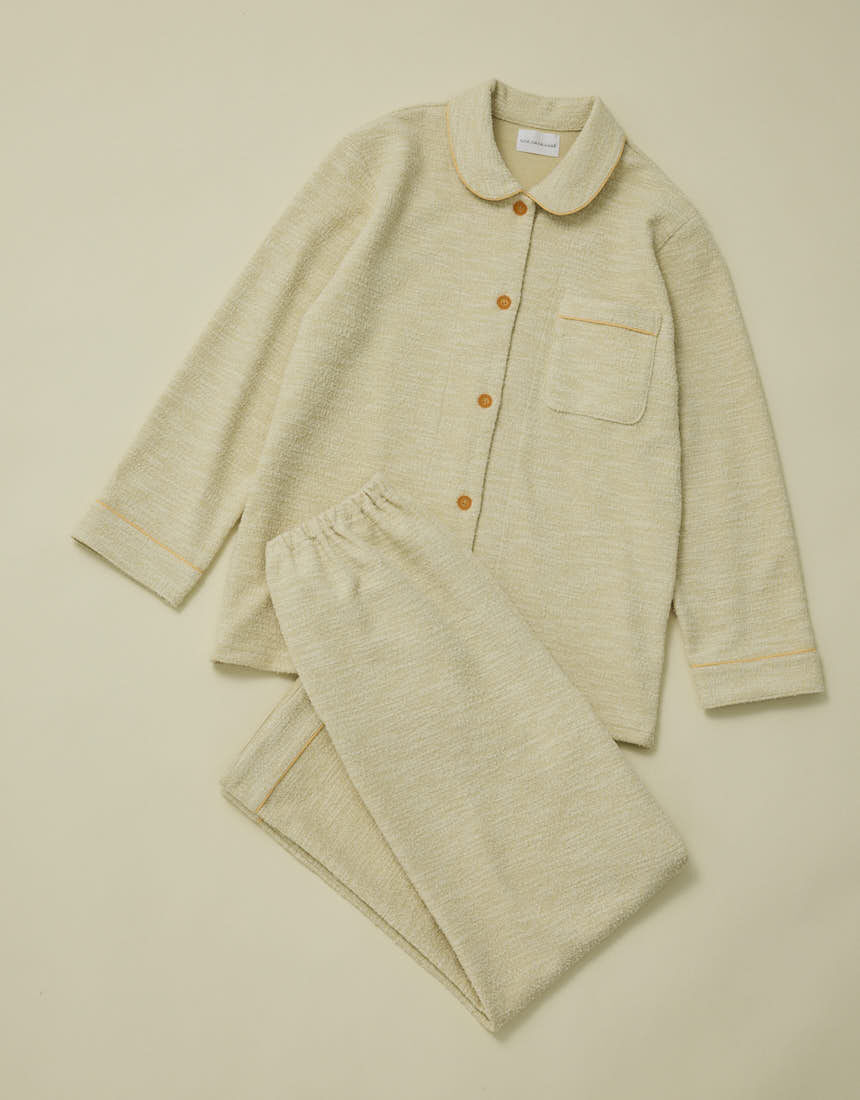 ウンナナクール 【綿混】カジュアルスラブツィード 長袖開襟パジャマ