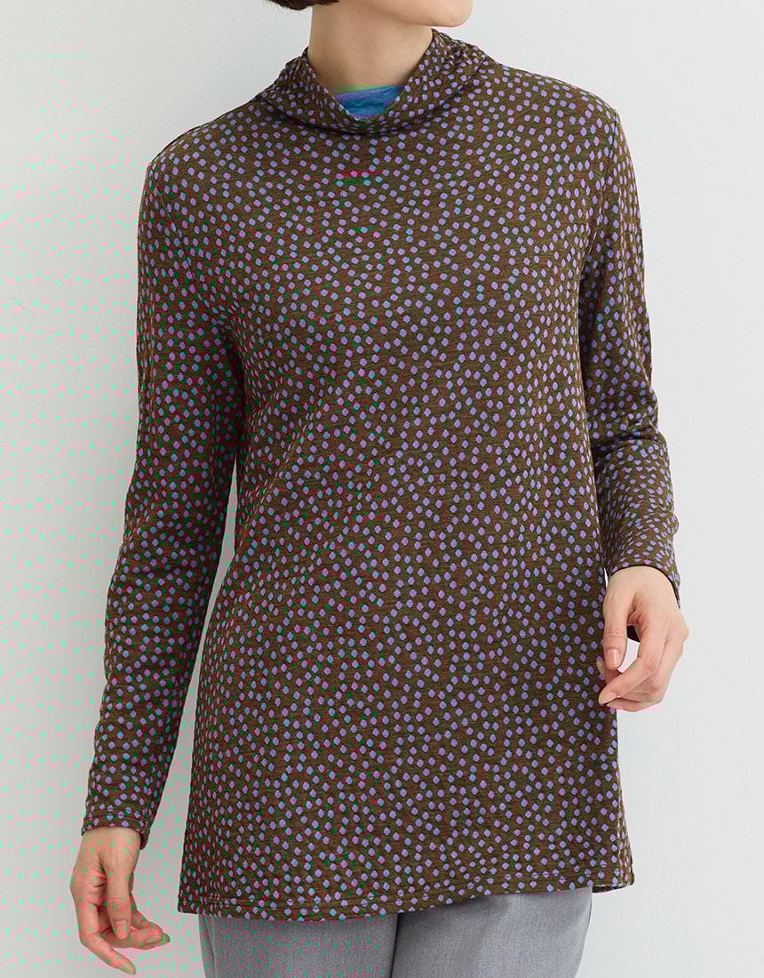 尾州産素材接結ジャカードチュニック 尾州産素材接結ジャカードチュニック