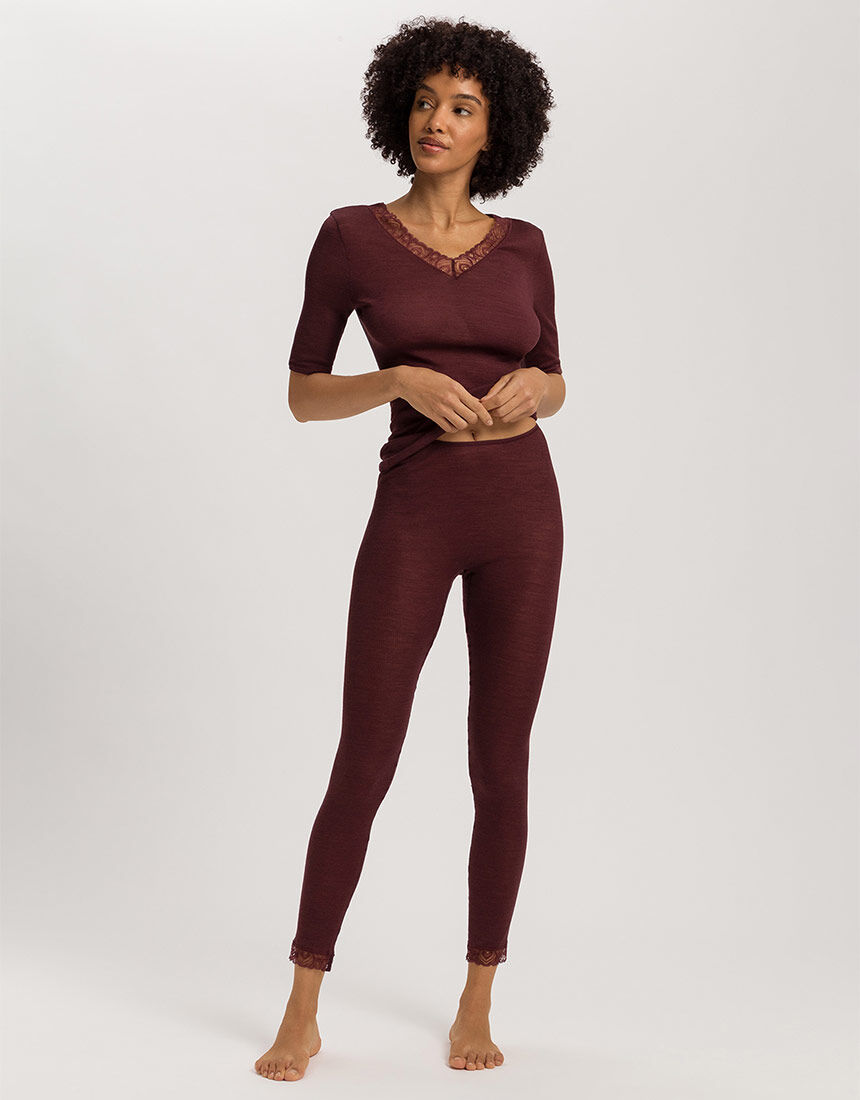 ハンロ 身生地ウール・シルク素材 ボトムス（足首丈） PIH624