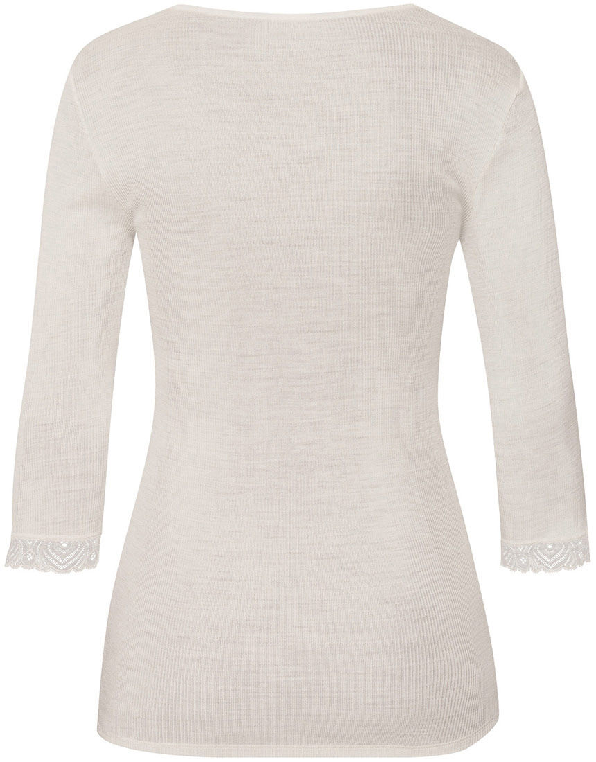 ハンロ 身生地ウール・シルク素材 トップス（7分袖） UIH424