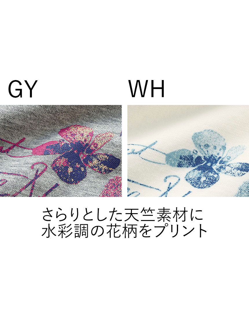 花柄プリントＴシャツ, , hi-res