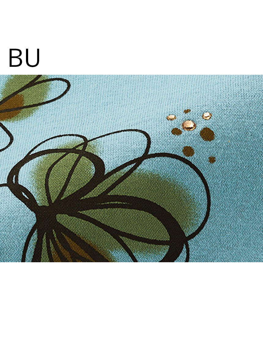 ラインストーン付花柄Ｔシャツ, , hi-res