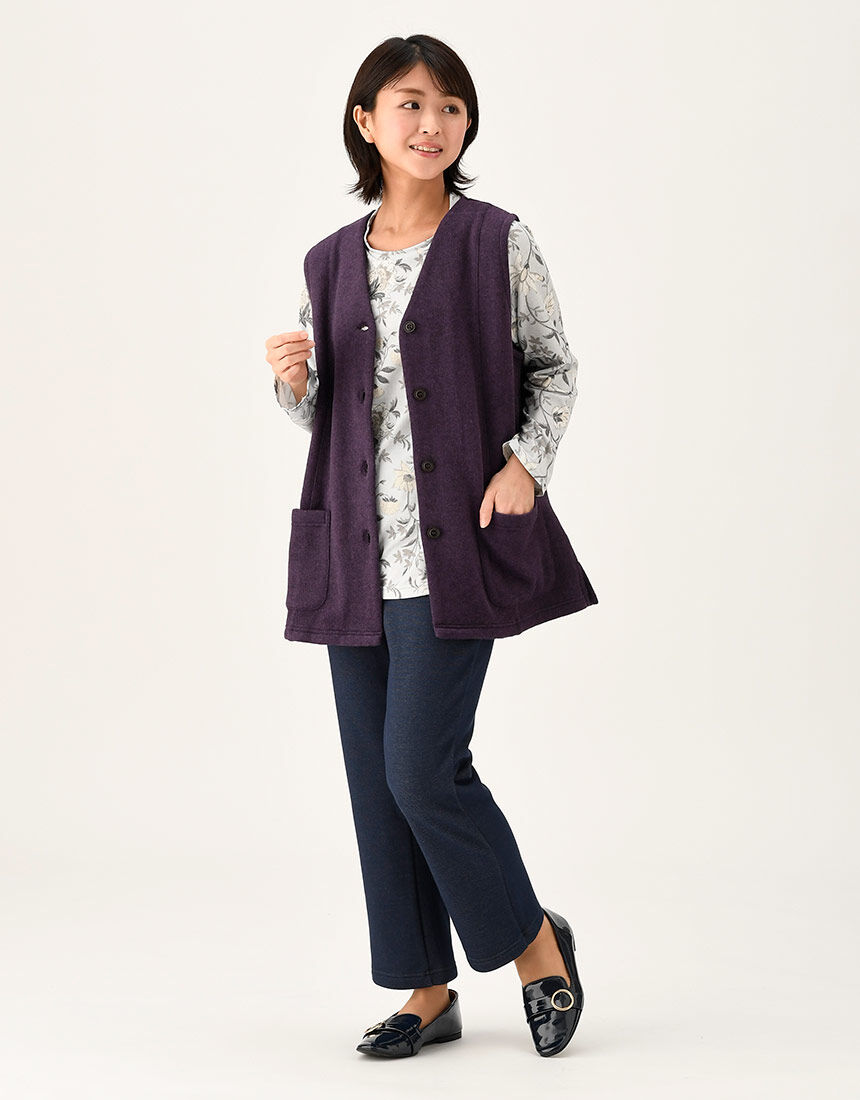 ワコール／らくラクパートナー 【綿混】吸湿発熱・肌側起毛カルソン