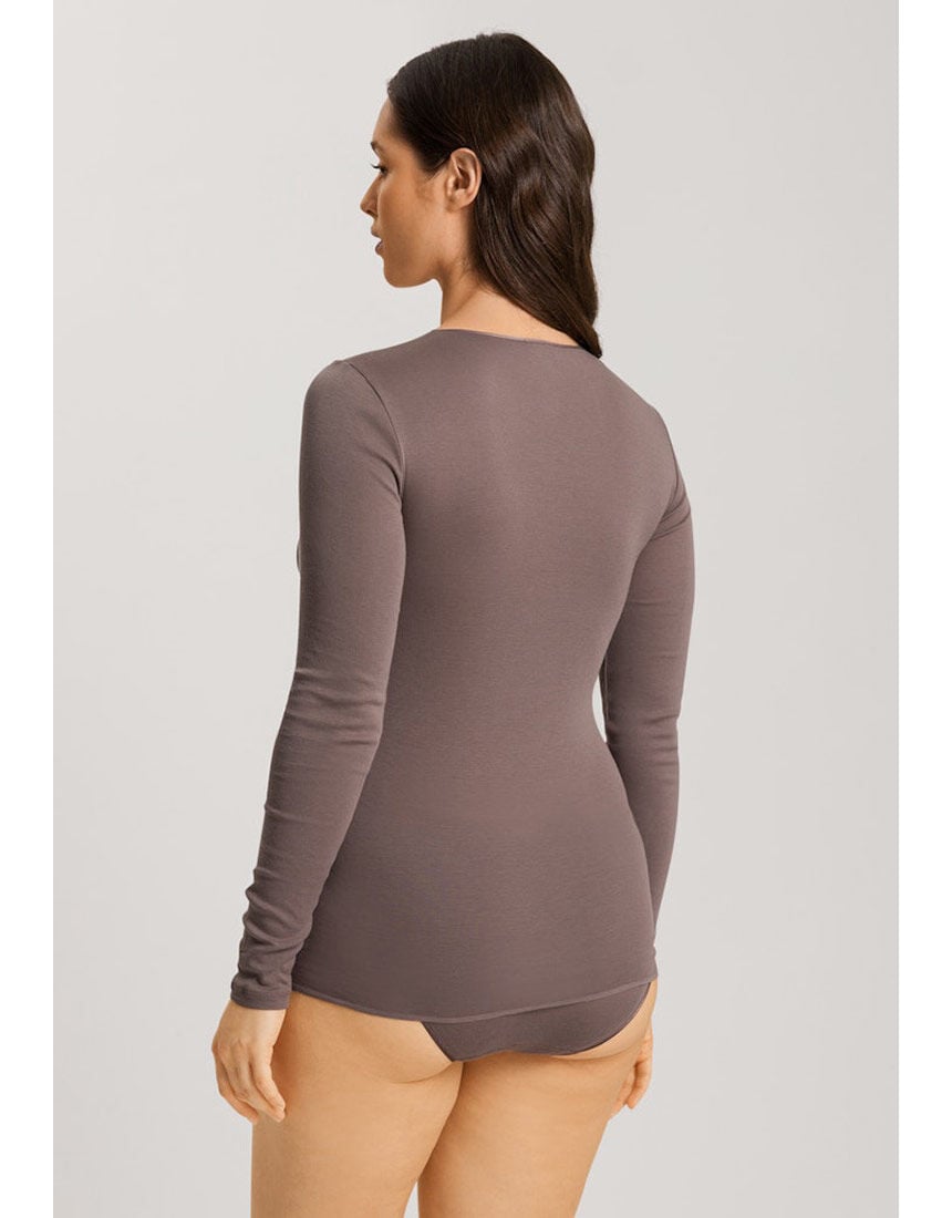 HANRO ハンロ Tシャツ 07 1620 UIH301 レディース 長袖 アンダーウェア カットソー cotton seamless コットンシームレス ストレッチ 0019/Black ハンロ コットン100％ トップス（長袖） UIH301｜ワコール