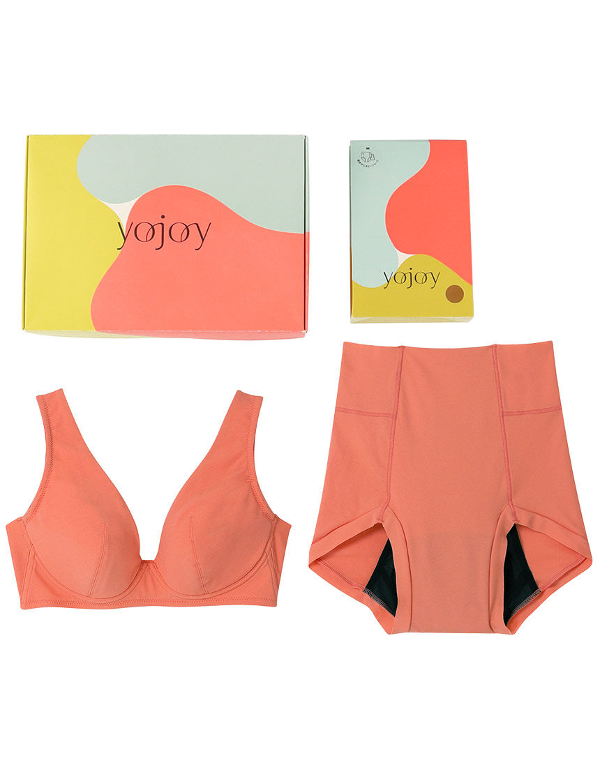 YOJOY 【ギフトBOX入り】ブラ＆吸水サニタリーショーツセット