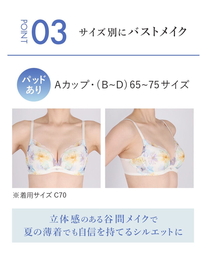 ワコール 夏のバストに爽快メッシュ 夏めくブラ 3／4