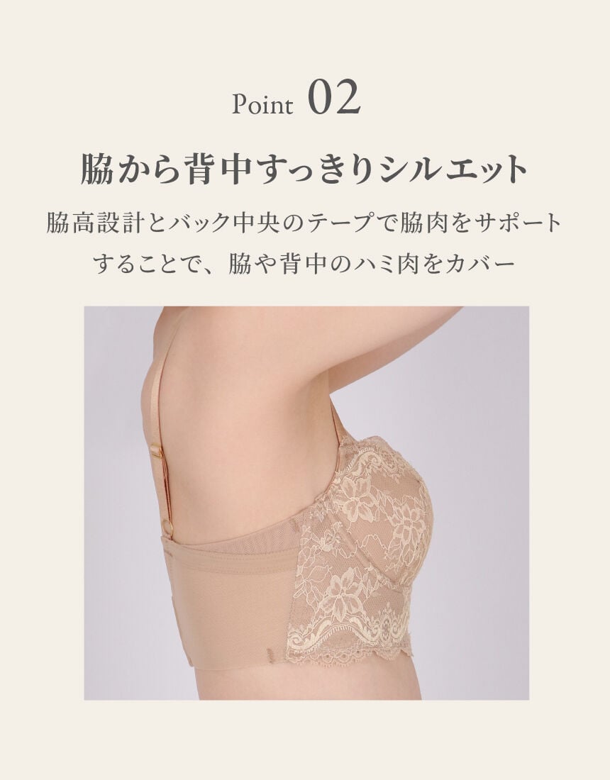 ワコール 高補整ミドリフ丈ブラ 3／4カップブラ BQB400｜ワコール