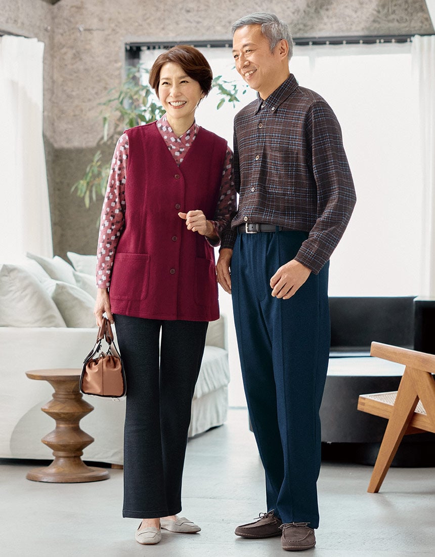 ワコール／らくラクパートナー 【綿混】吸湿発熱・肌側起毛カルソン