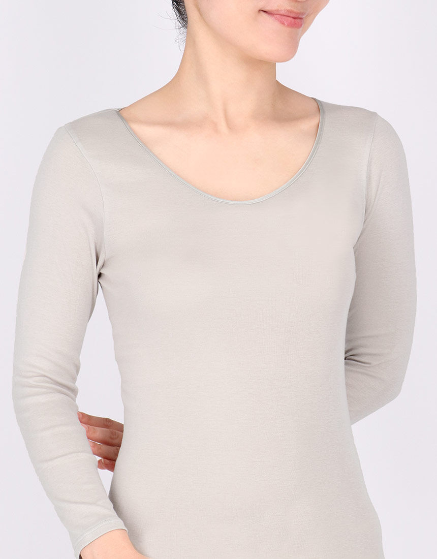 新品 ワコールグラッピーシルク100%長袖 絹LL 八分袖 ワコール 綿100％ 肌ざわりなめらか オーガニックコットン トップス