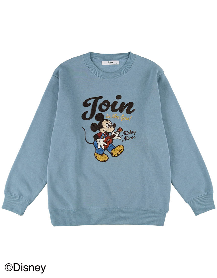 Lingè Noël ランジェノエル ミッキーサガラ刺繍 裏起毛クルーネック