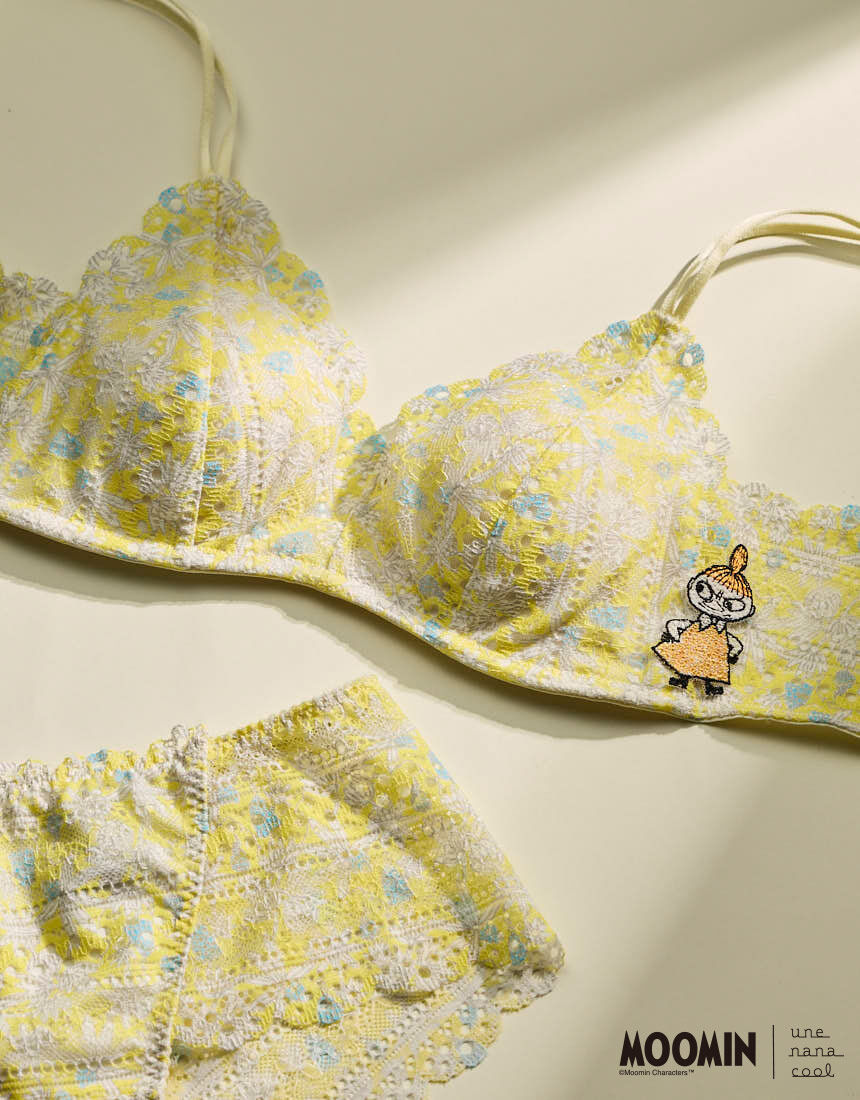 。わか様。ウンナナクールムーミンコラボブラ、レースショーツ、サルートショーツ。 ウンナナクール MOOMIN × une nana cool