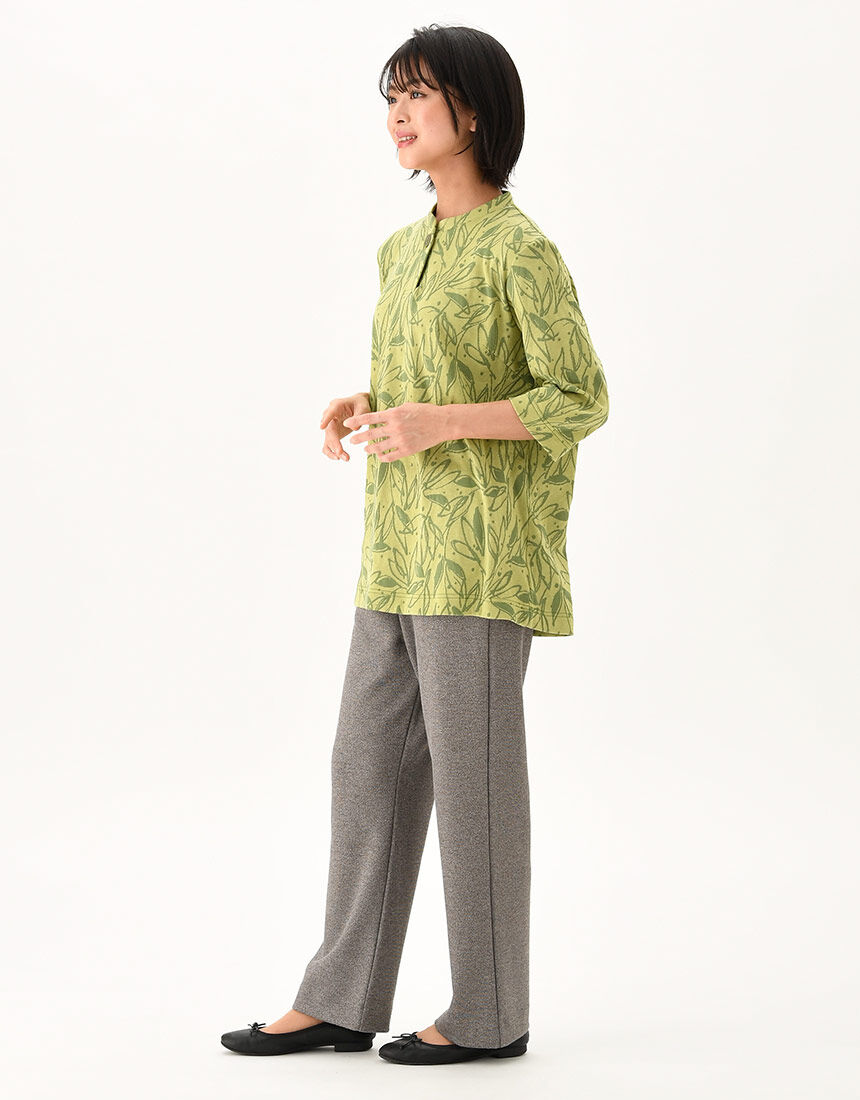 ワコール／らくラクパートナー 綿混素材・チュニック丈Tシャツ（七分