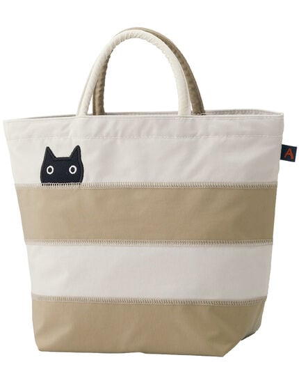 ボーダー猫　舟形ミニバッグ, , main