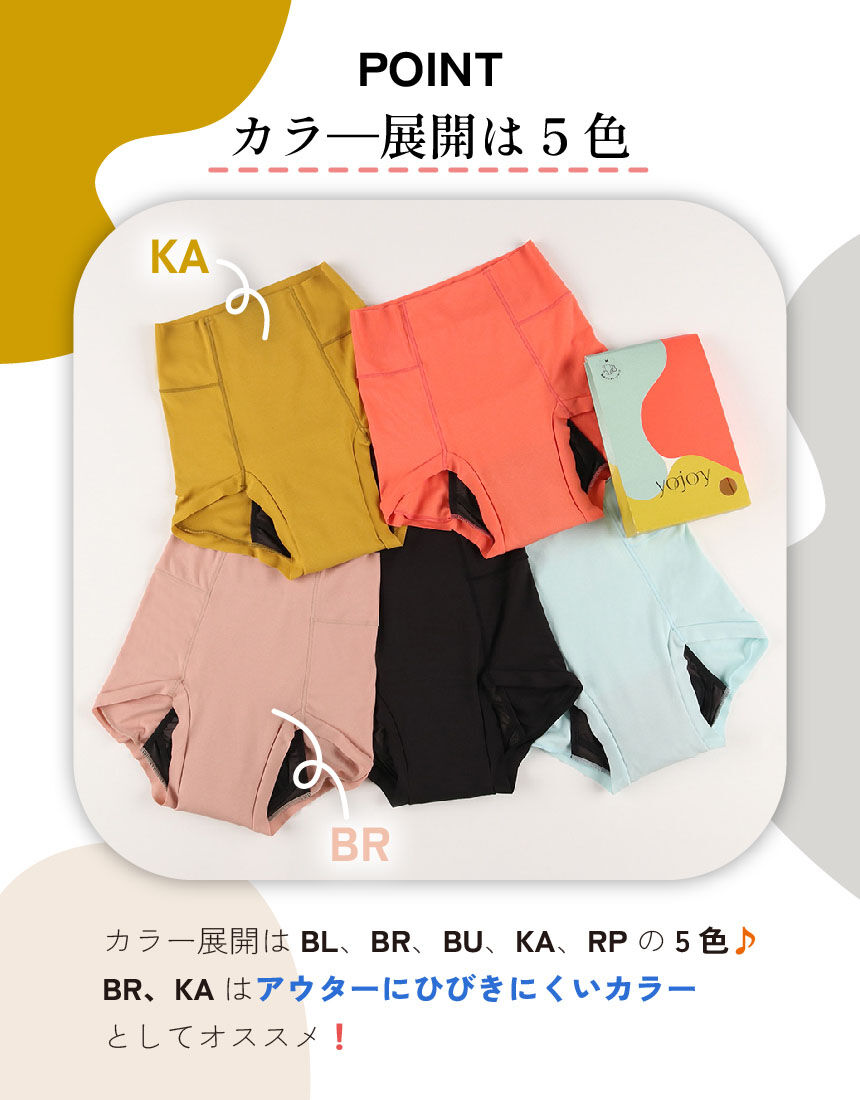 YOJOY 【パッド取り外し可】 はきこみ丈深め 月経期を快適に 吸水