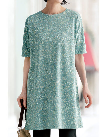 接触冷感プリントチュニック, , main