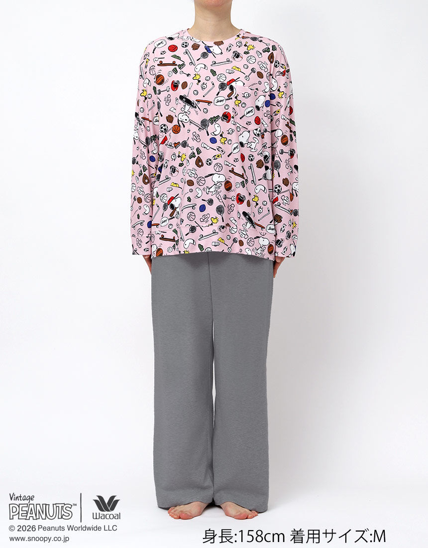 ワコール_リラックス＆スリープ 【綿100％】スヌーピーが楽しく