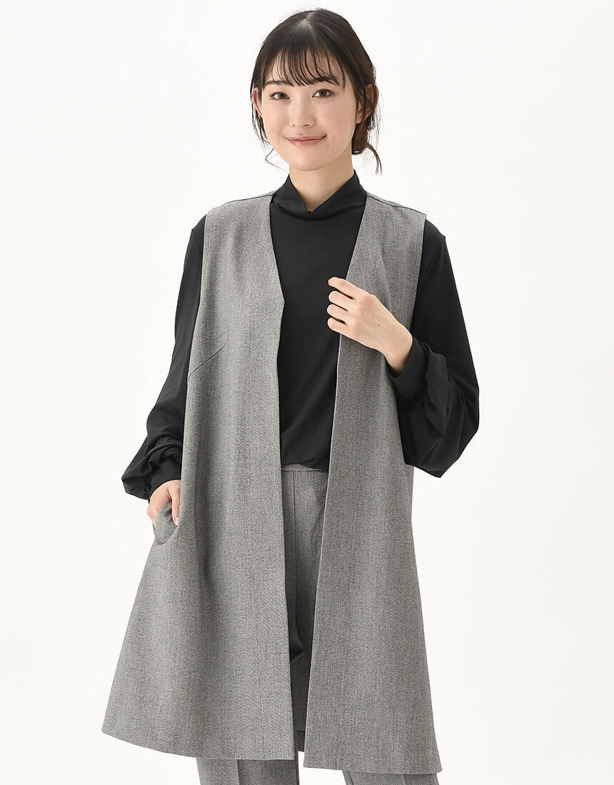 ワコール_カルソン 【ストレッチ素材】体型カバー ロングジレ アウター