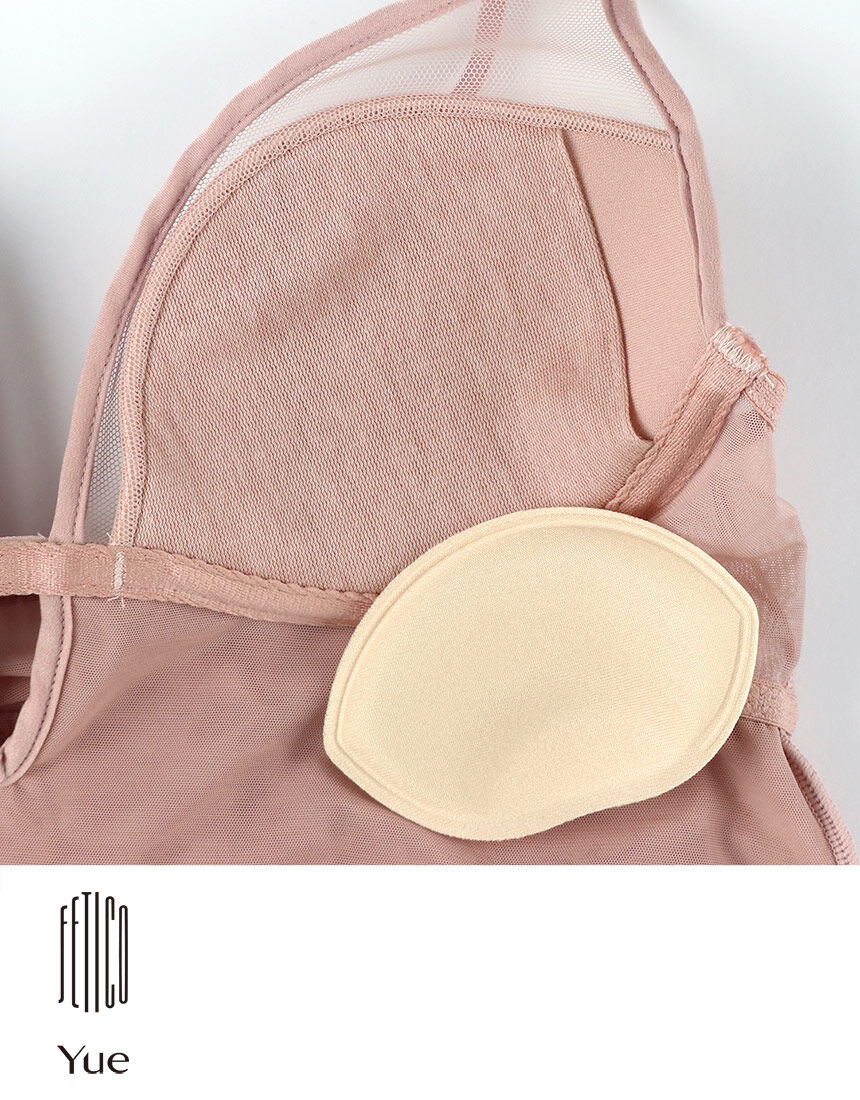 Yue FETICO×Yue 大胆な切替え・ワイヤー入りのカップ付き