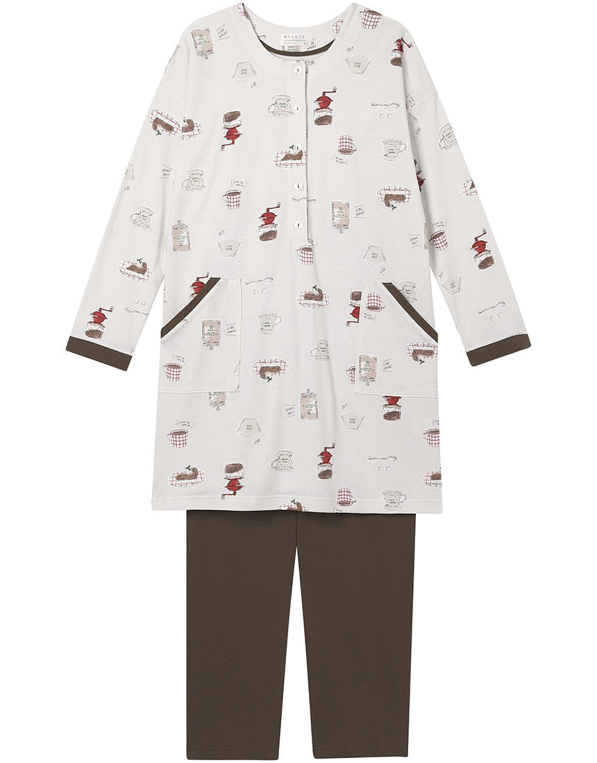 パジャマ12 Lingè Noël ランジェノエル スムースコーヒー パジャマ NZL623