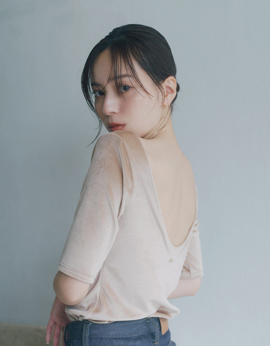 OUR WACOAL×anuans】カップインベロアトップス(M BEIGE