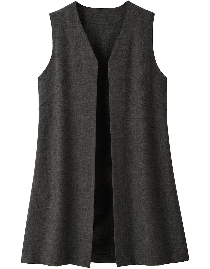 ワコール_カルソン 【ストレッチ素材】体型カバー ロングジレ アウター