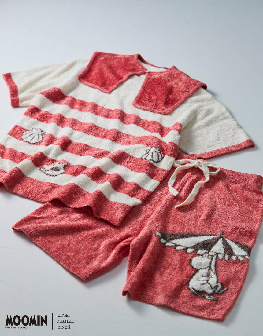 ウンナナクール★新品ムーミンスナフキンなめらかふわふわプルオーバー&ハーフパンツ ムーミン×ウンナナクール初コラボ、“ふわふわ生地”のスナフキン