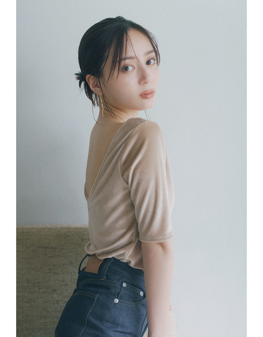 OUR WACOAL×anuans】カップインベロアトップス(M BEIGE