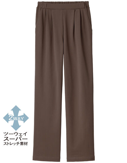あったかウエストのびのびタックパンツ, , main