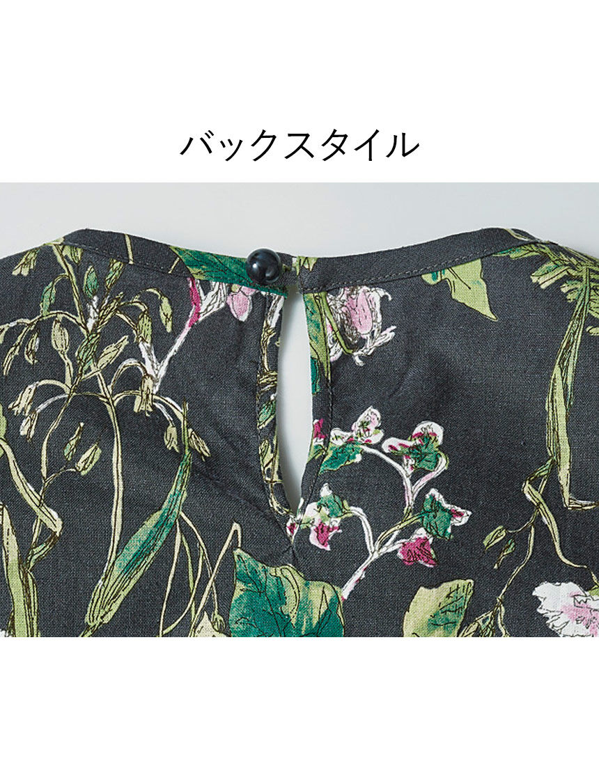 ワコール／ラブボディ 麻混プリントチュニック QBN415｜ワコール直営の公式下着通販サイト ワコールウェブストア
