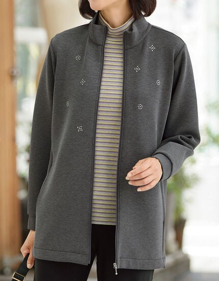 ラインストーン付ブルゾン, , main