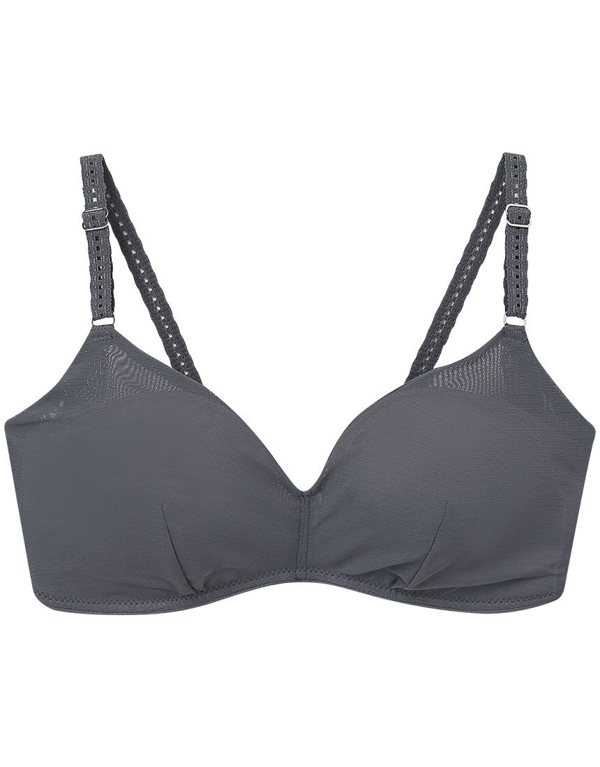 【レモンスカッシュ】ワコール　ブラジャー　E80 ネイビー&ピンク&グレー ワコール Wacoal ブラジャー 小さく見せるブラ（レーシィ
