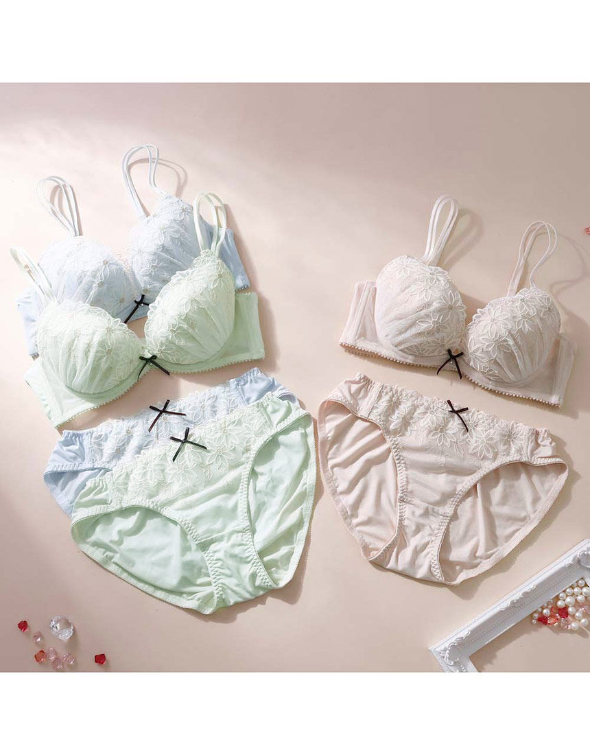 Lingè Noël ランジェノエル フランネルフラワー ブラ＆ショーツセット