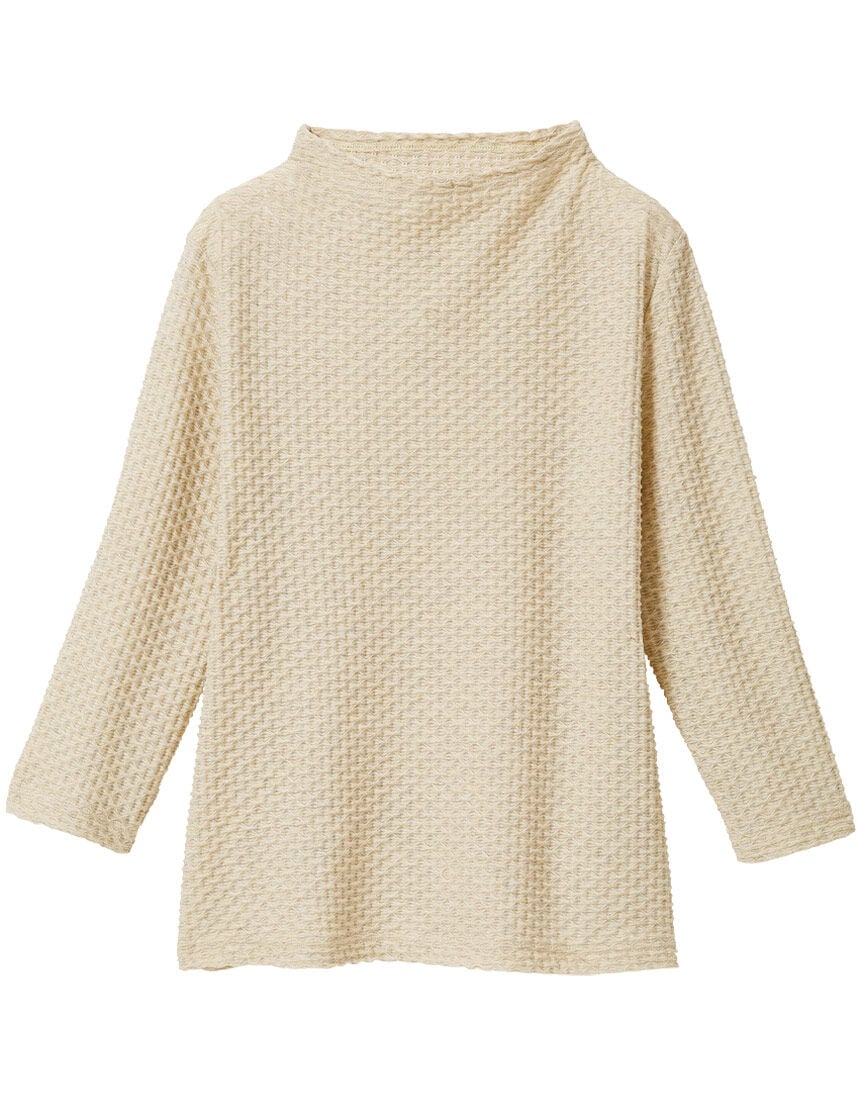 ジャカード七分袖トップス, , hi-res