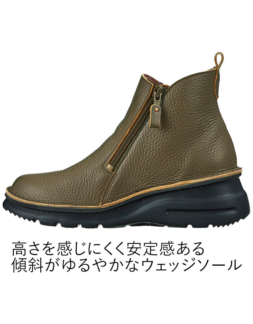 ワコール／ラブボディ 【ボア付き】 ダブルファスナー裏ボアショートブーツ４Ｅ VBF081｜ワコール直営の公式下着通販サイト ワコールウェブストア