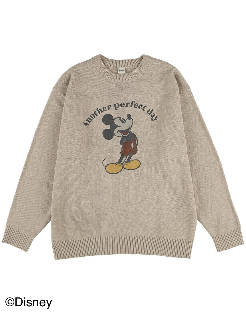 Lingè Noël ランジェノエル ミッキー加工風プリントニット ニット