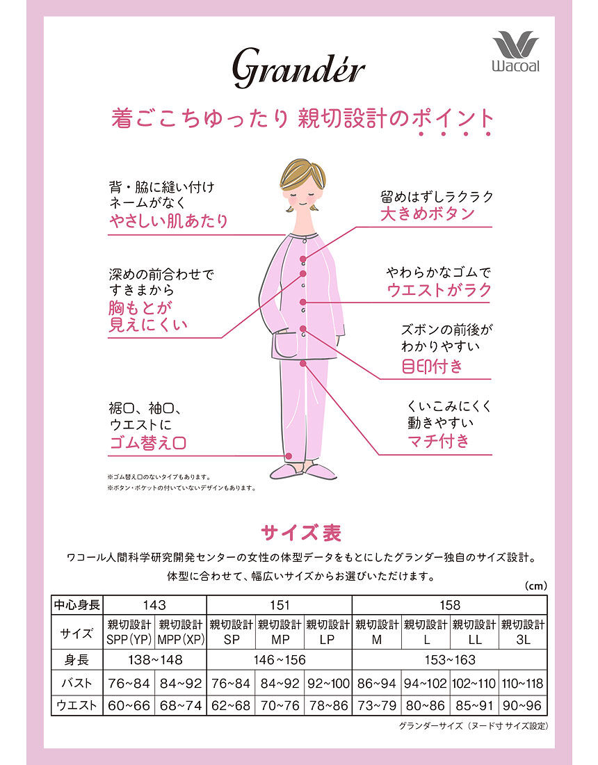 ワコール_リラックス＆スリープ グランダー 二重ガーゼ パジャマ