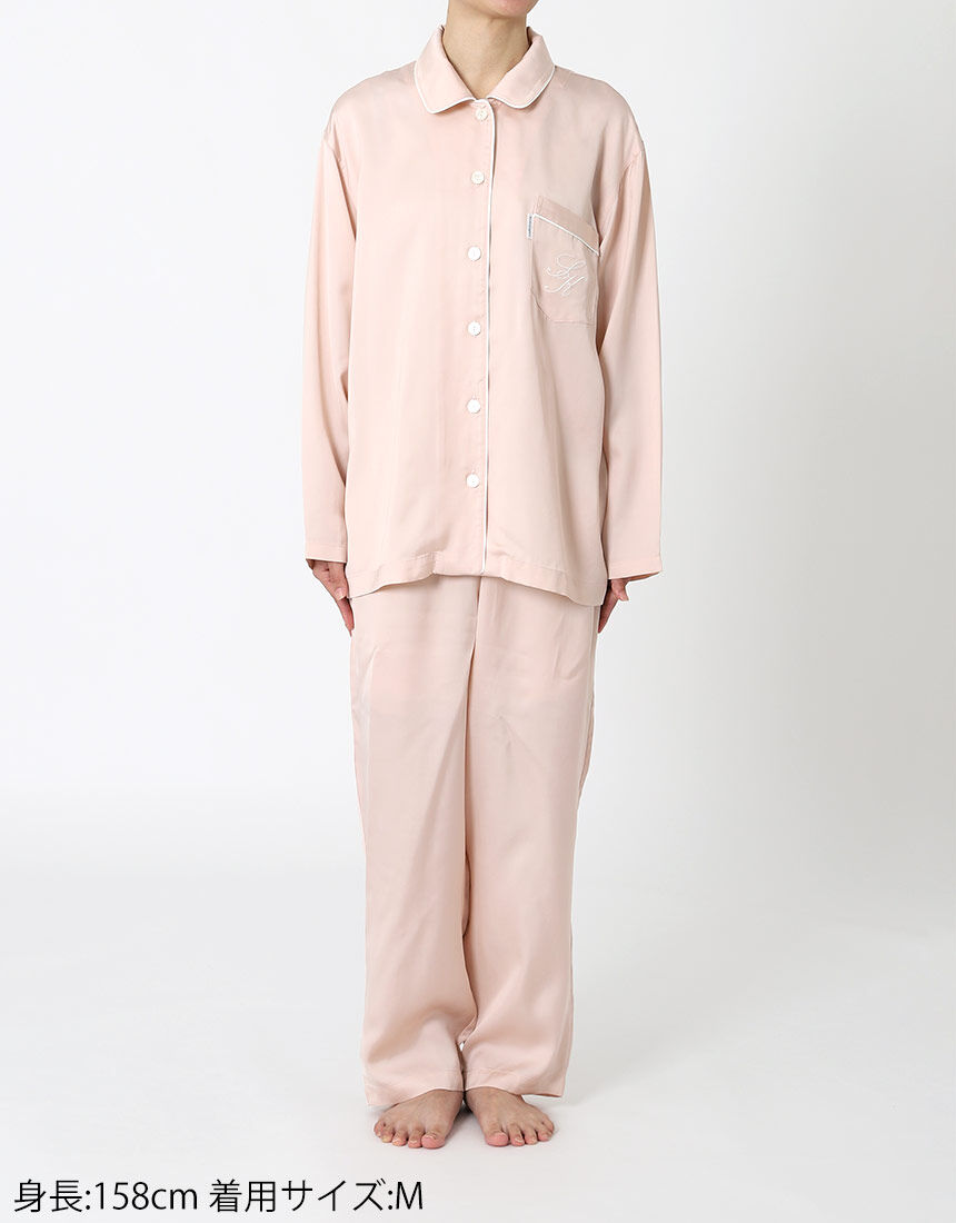 ワコール ミントン 絹 シルク 100% ルームウェア パジャマ Lサイズ 細長 