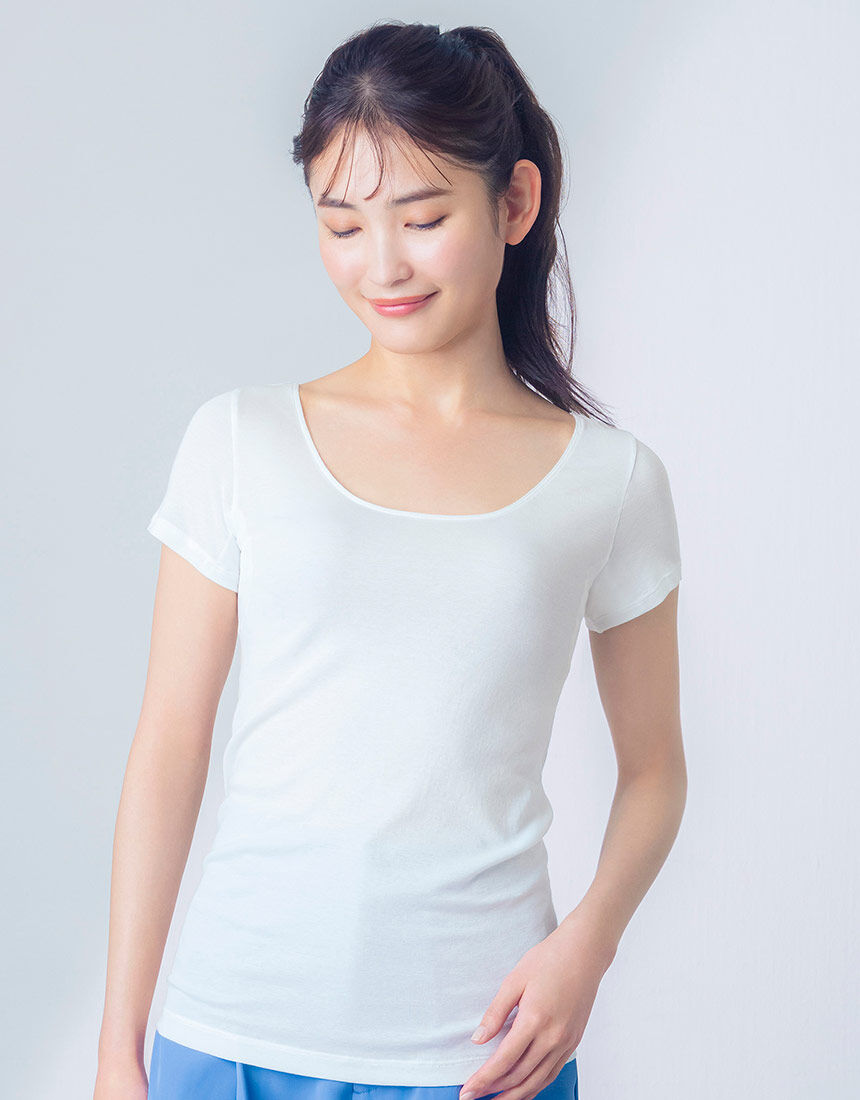 ウイング 【汗取り付き】さらっと薄くて軽い／汗・ムレ対策に【綿の
