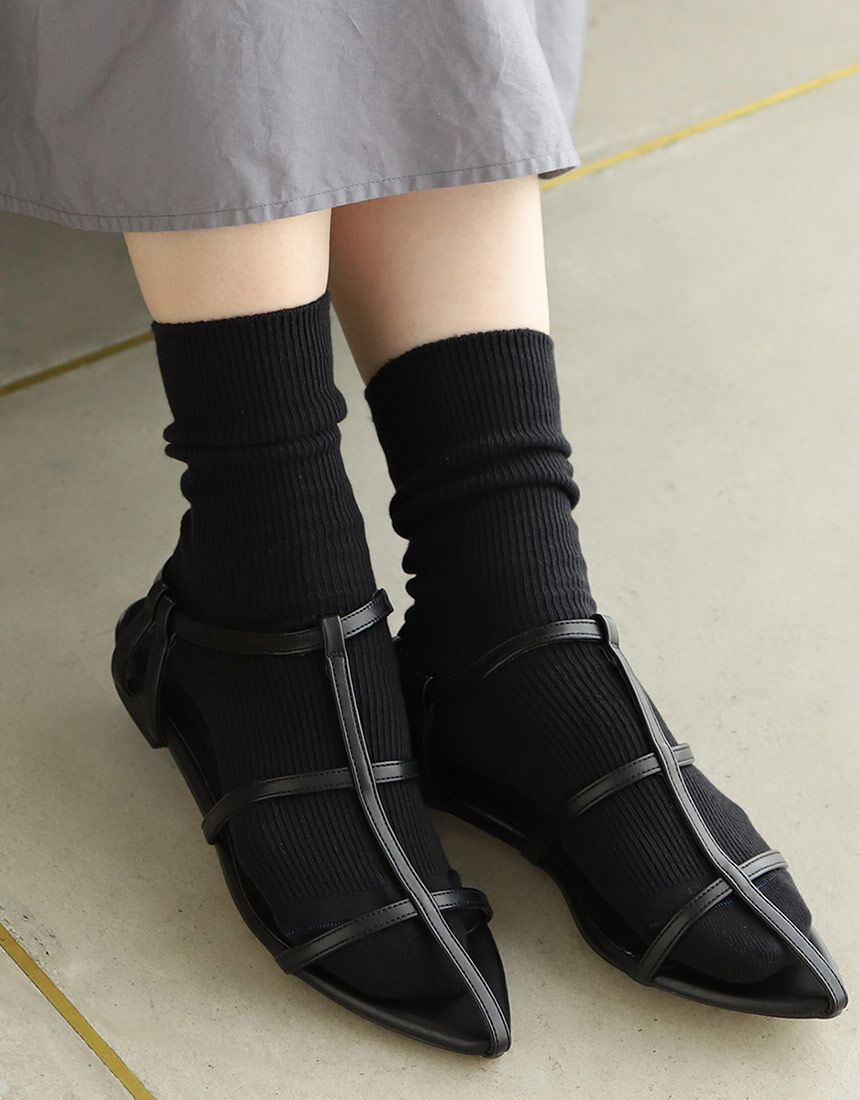 Tabio（タビオ） すっきり細見え1×1リブソックス ソックス UK4015