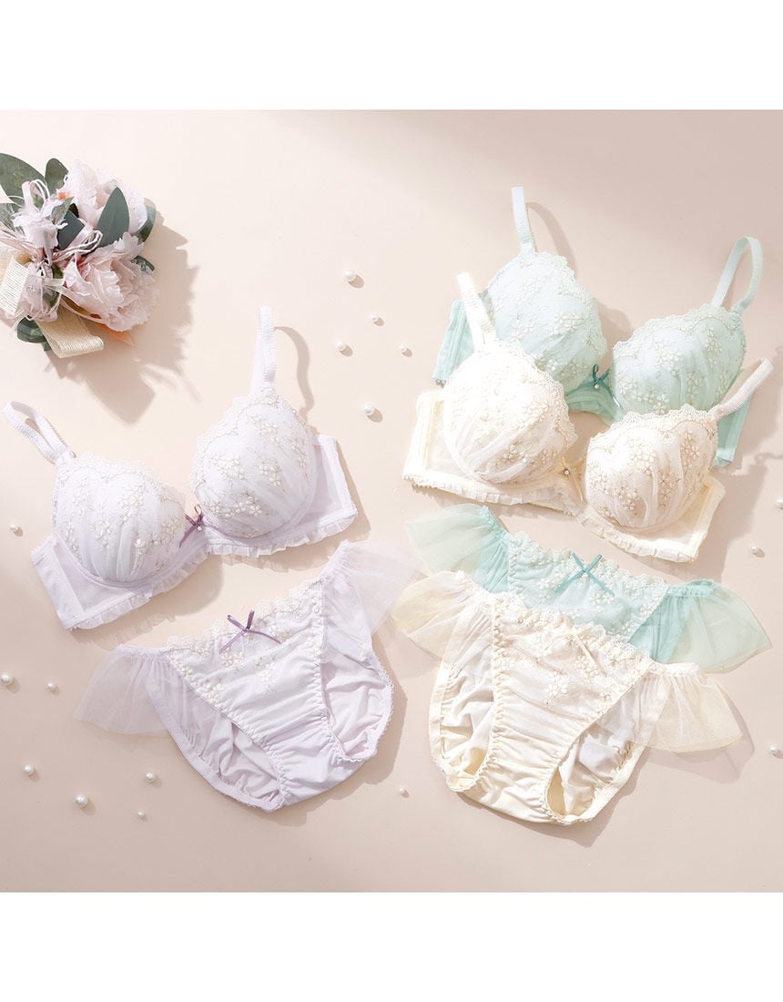 プラガール　3個セット Lingè Noël ランジェノエル フレンチガーリー ブラ＆ショーツセット