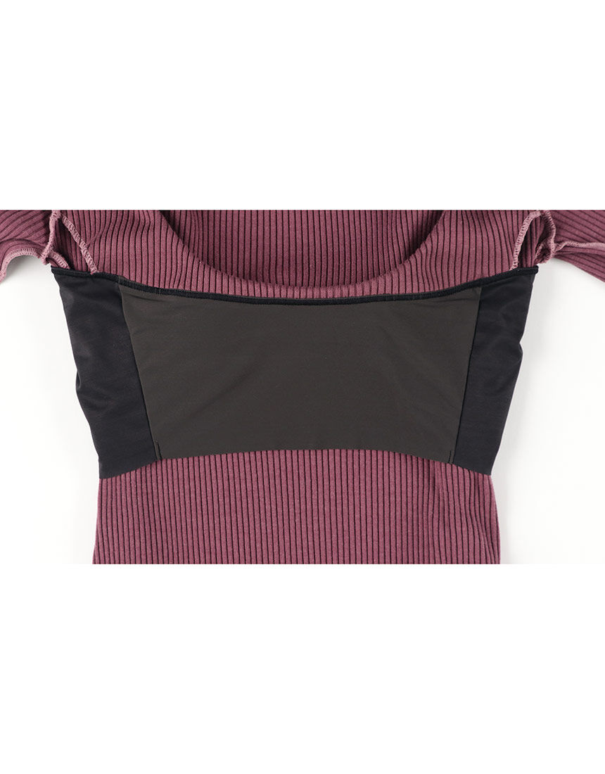 OUR WACOAL カップインバックオープンリブTシャツ