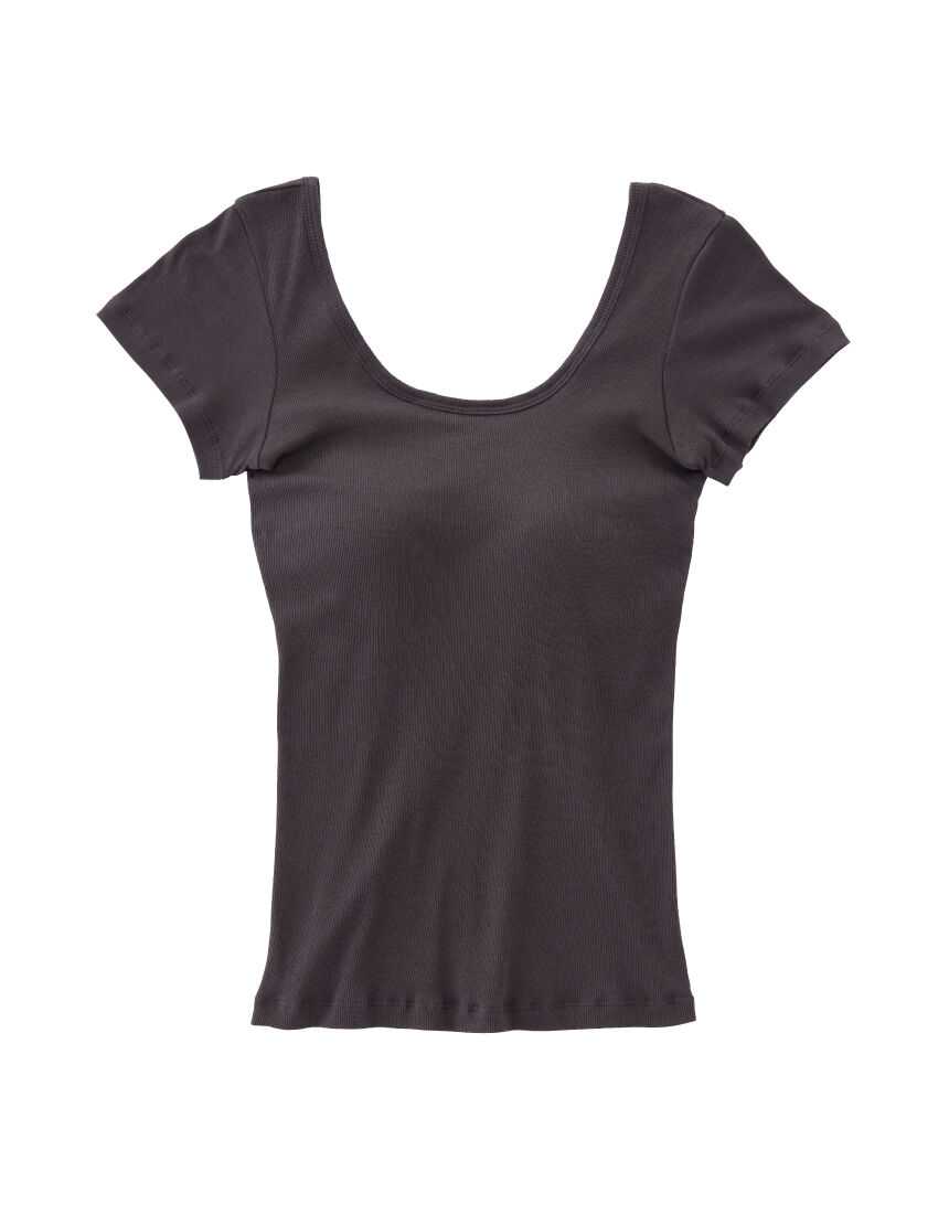 OUR WACOAL カップインバックオープンリブTシャツ JCX538 M OUR WACOAL カップインバックオープンリブTシャツ