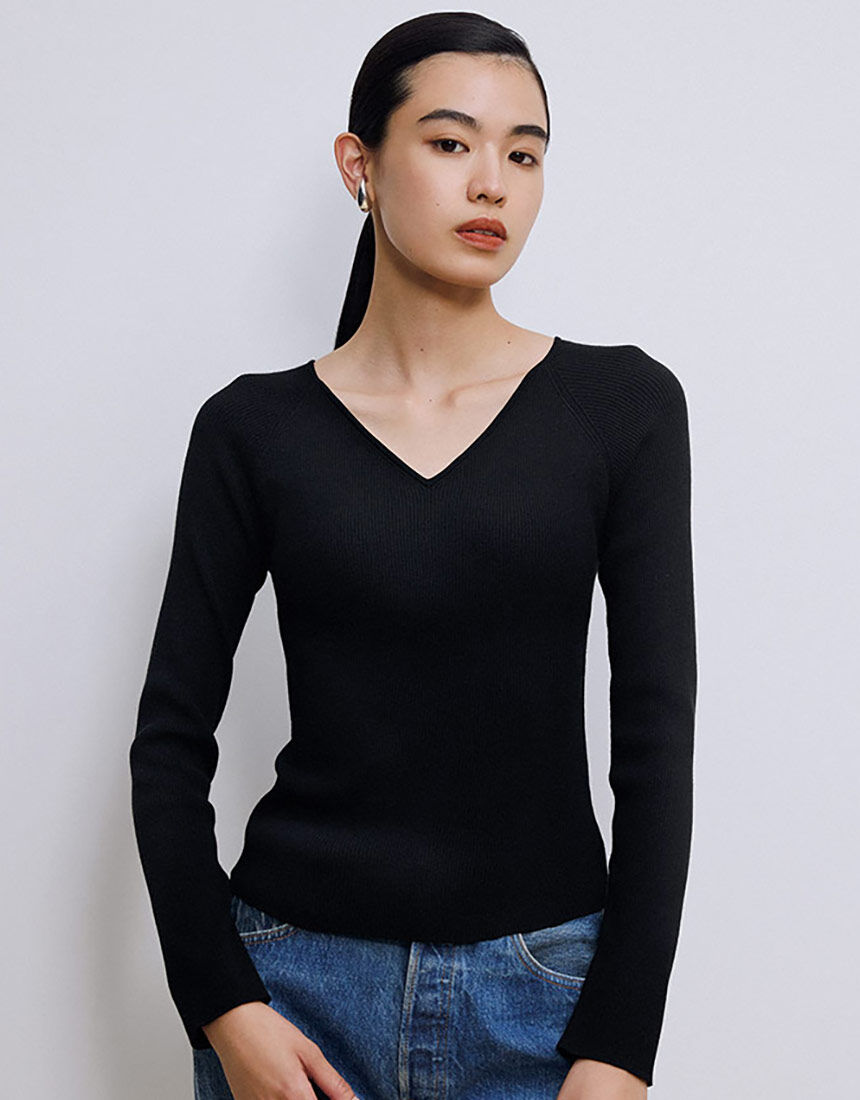 OUR WACOAL カップインVネックニット アウター トップス