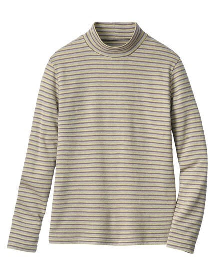 あったかボーダーハイネックトップス, , main