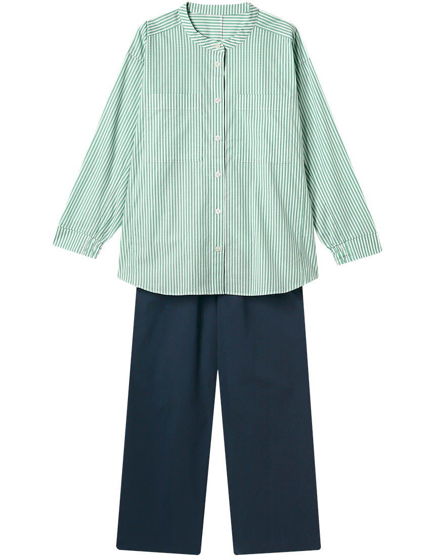 ワコール／睡眠科学 【綿混】ここちよく眠れるパジャマ 寝返りのしやす