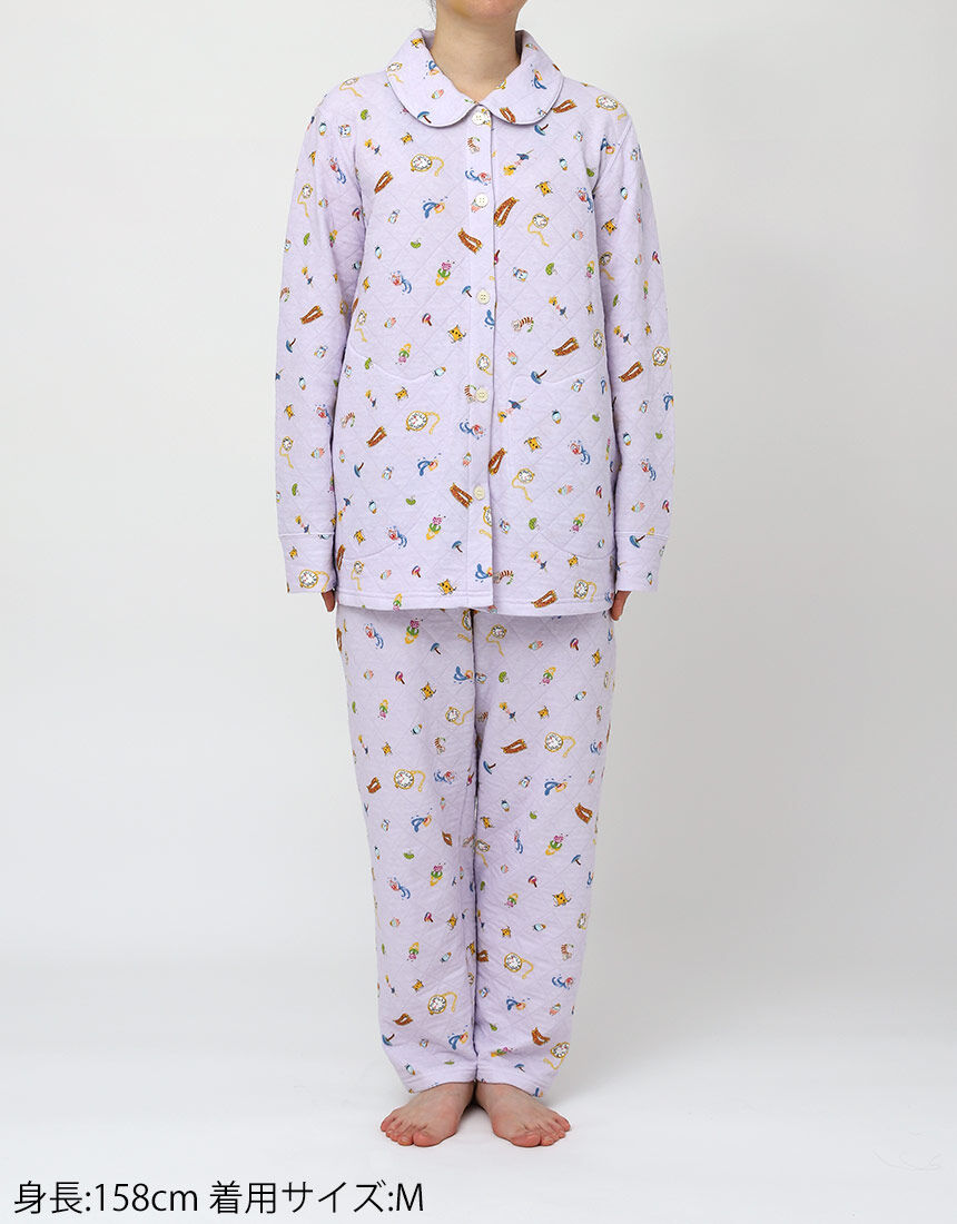 ワコールWacoal マタノアツコ　あったか素材　キルトニット　パジャマ ツモリチサトスリープ 【綿混】とてもあたたかいキルトニット素材を