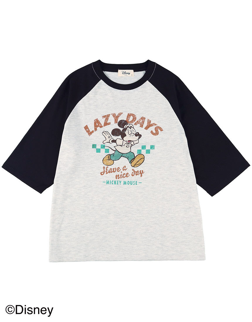 Lingè Noël ランジェノエル ミッキー ラグランTシャツ Tシャツ