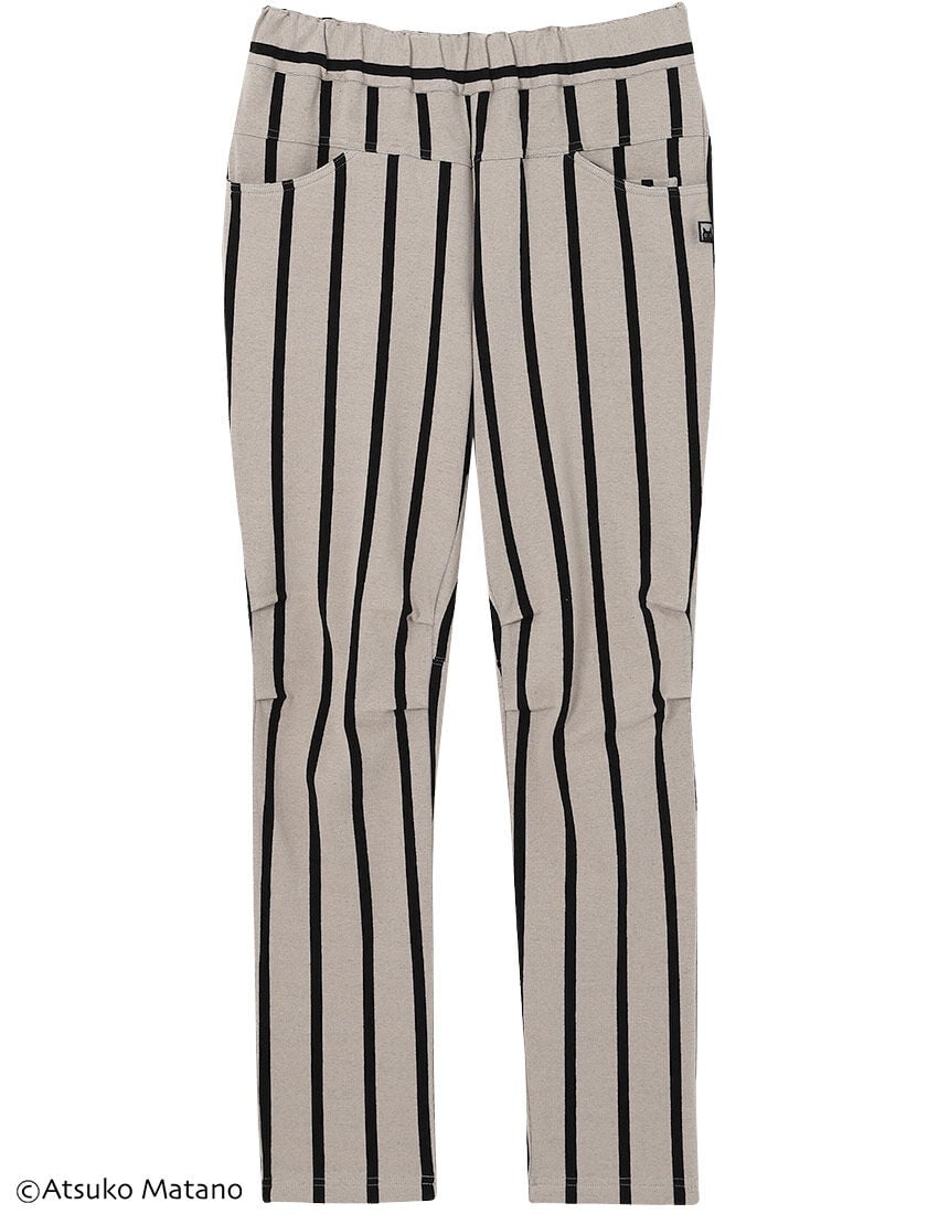 アツコマタノ 【綿混】ストレッチ性のあるジャガード素材＆ひざ部分の