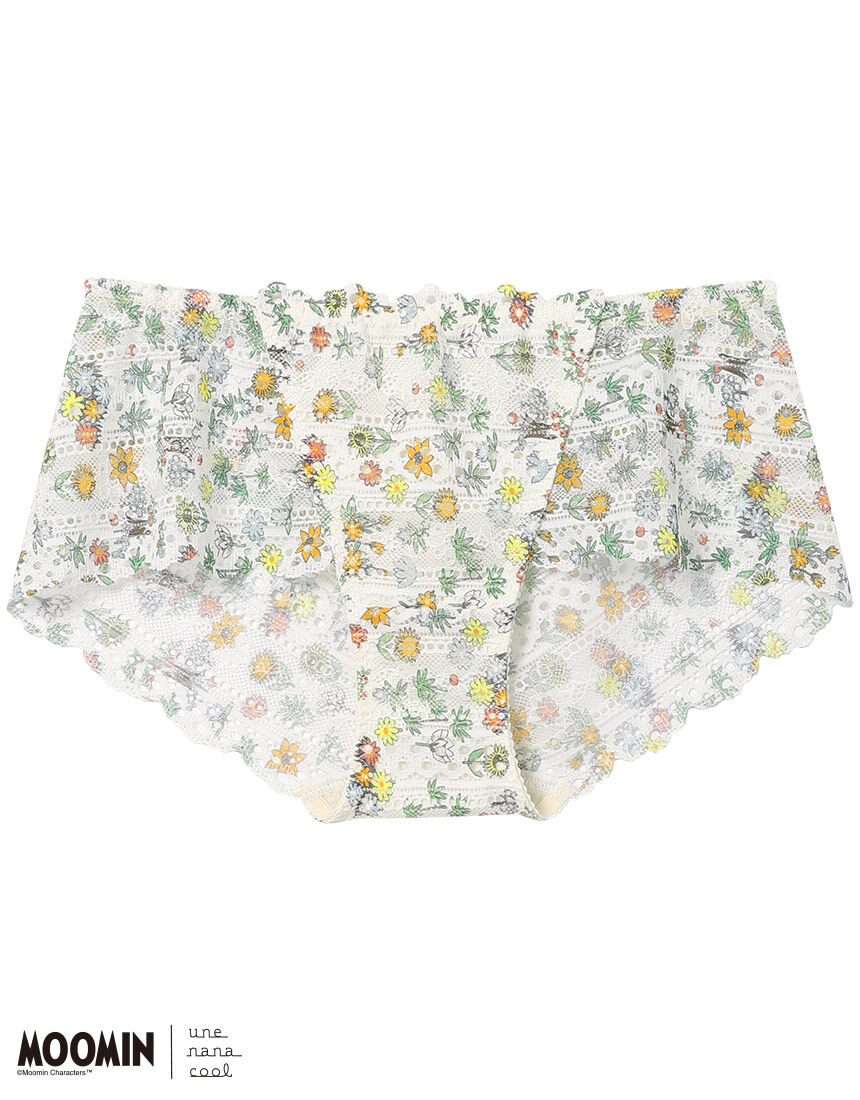 。わか様。ウンナナクールムーミンコラボブラ、レースショーツ、サルートショーツ。 セール】【ムーミン】MOOMIN × une nana cool 364 総レース